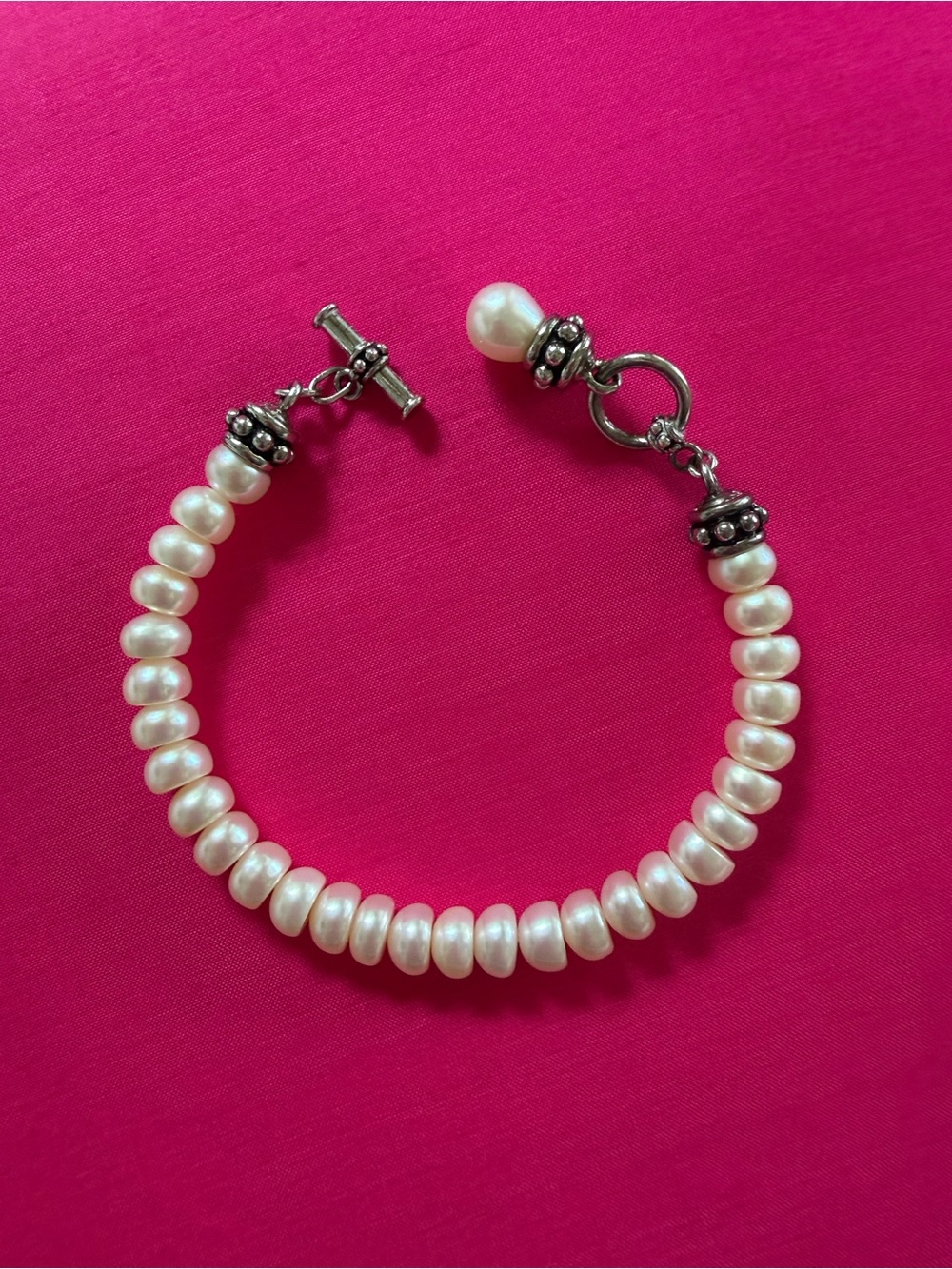 Honora Rondelle Cultured Pearl Toggle Bracelet With Pallini Design